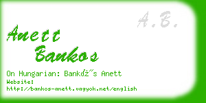 anett bankos business card